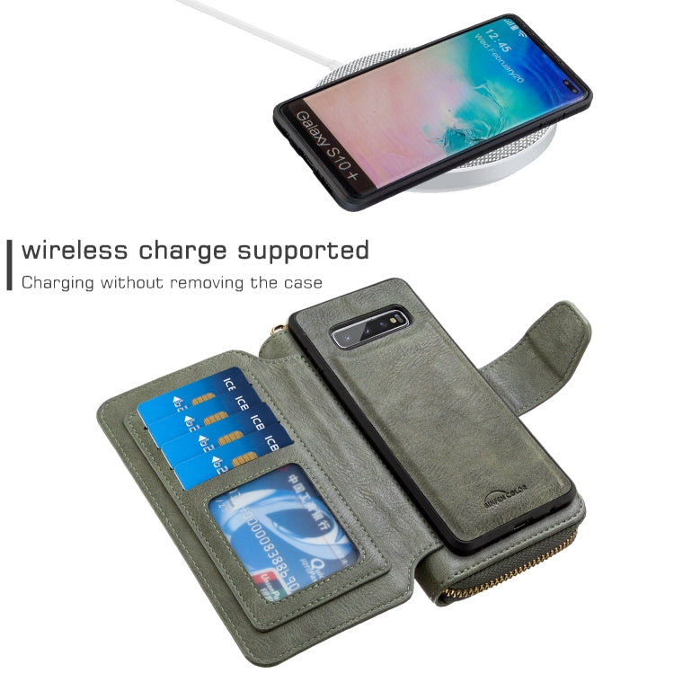 For Galaxy S10 Plus Detachable Multifunctional Horizontal Flip Leather Case with Card Slots & Zipper Wallet & Photo Frame