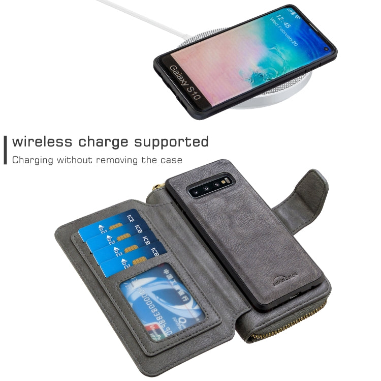 For Galaxy S10 Detachable Multifunctional Horizontal Flip Leather Case with Card Slots & Zipper Wallet & Photo Frame