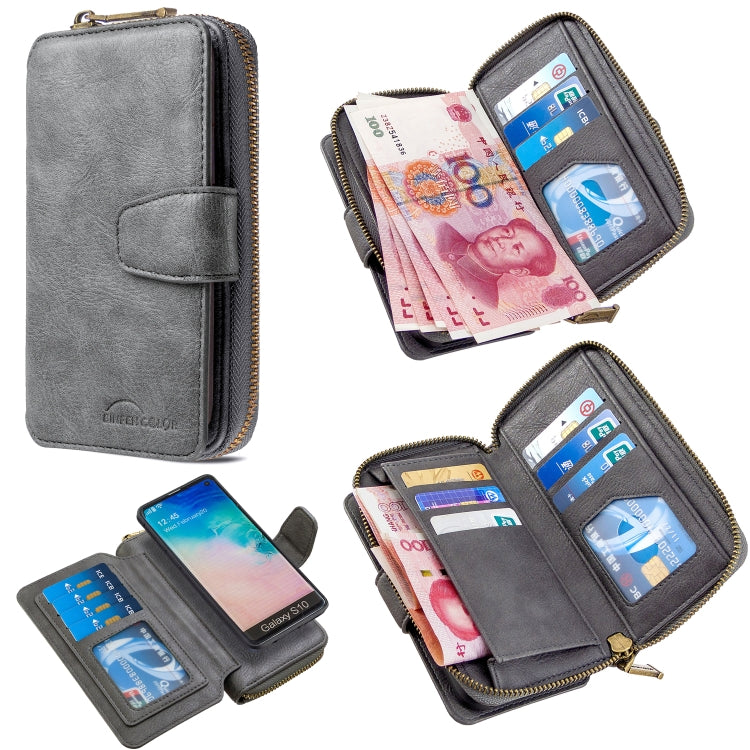 For Galaxy S10 Detachable Multifunctional Horizontal Flip Leather Case with Card Slots & Zipper Wallet & Photo Frame