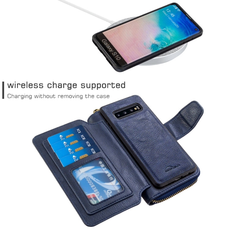 For Galaxy S10 Detachable Multifunctional Horizontal Flip Leather Case with Card Slots & Zipper Wallet & Photo Frame