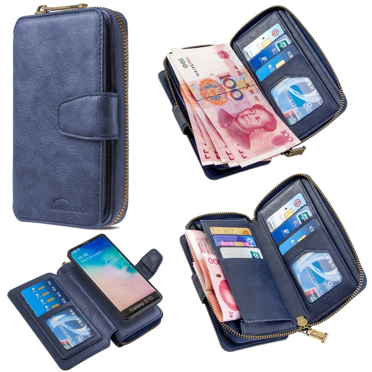 For Galaxy S10 Detachable Multifunctional Horizontal Flip Leather Case with Card Slots & Zipper Wallet & Photo Frame