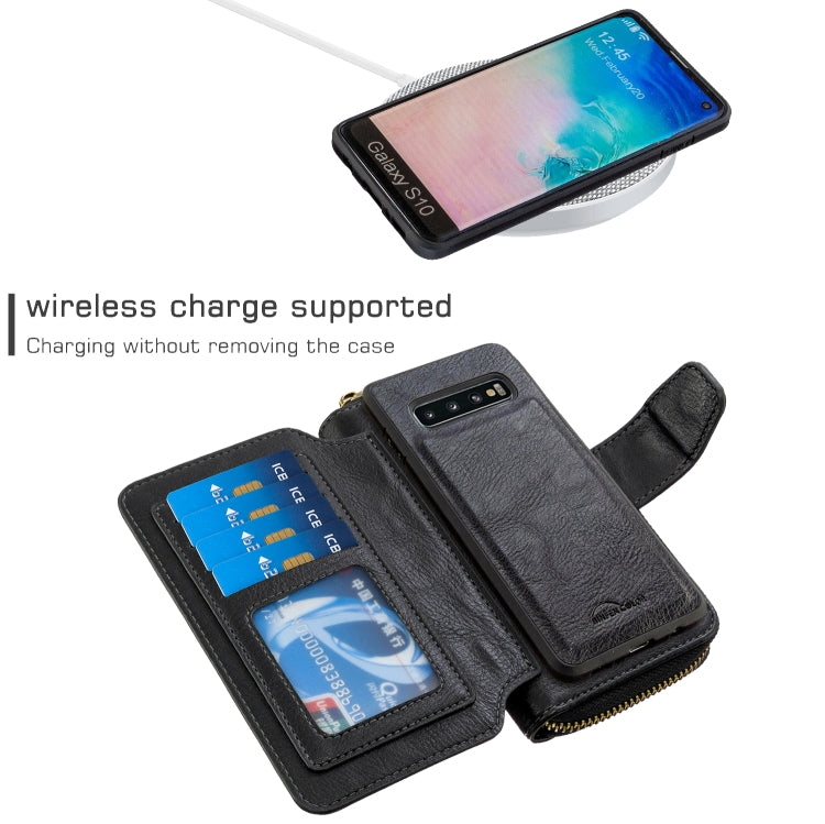 For Galaxy S10 Detachable Multifunctional Horizontal Flip Leather Case with Card Slots & Zipper Wallet & Photo Frame