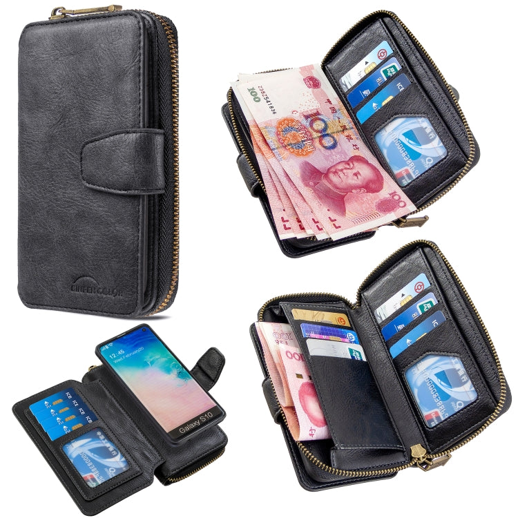 For Galaxy S10 Detachable Multifunctional Horizontal Flip Leather Case with Card Slots & Zipper Wallet & Photo Frame
