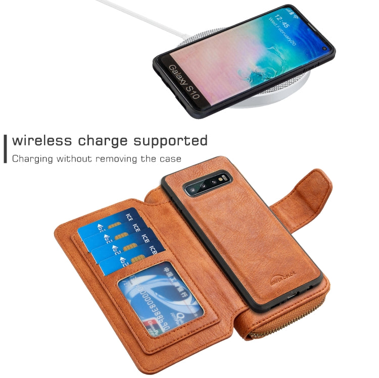 For Galaxy S10 Detachable Multifunctional Horizontal Flip Leather Case with Card Slots & Zipper Wallet & Photo Frame