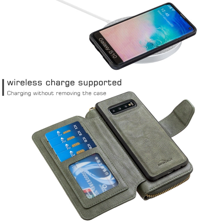 For Galaxy S10 Detachable Multifunctional Horizontal Flip Leather Case with Card Slots & Zipper Wallet & Photo Frame