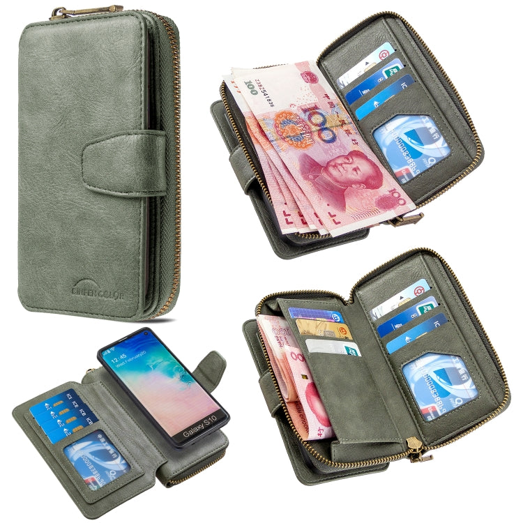 For Galaxy S10 Detachable Multifunctional Horizontal Flip Leather Case with Card Slots & Zipper Wallet & Photo Frame