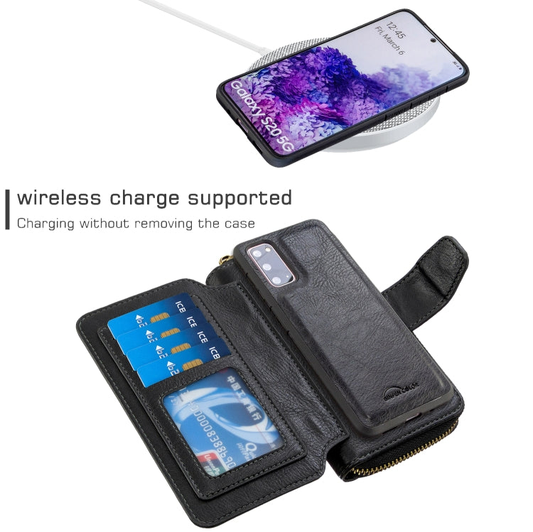For Galaxy S20 Detachable Multifunctional Horizontal Flip Leather Case with Card Slots & Zipper Wallet & Photo Frame