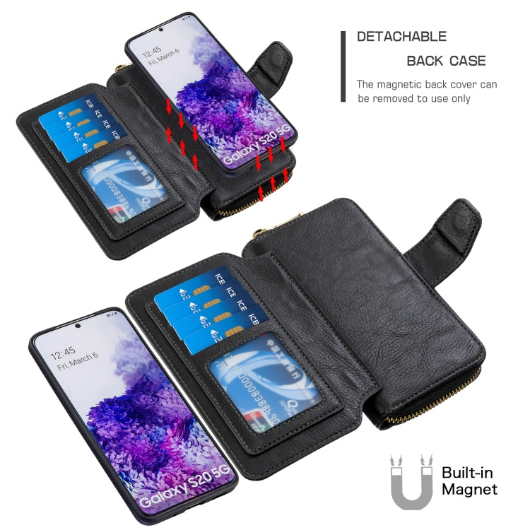 For Galaxy S20 Detachable Multifunctional Horizontal Flip Leather Case with Card Slots & Zipper Wallet & Photo Frame