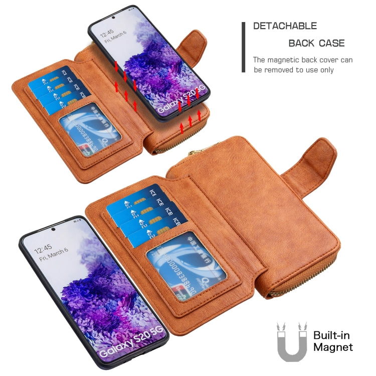 For Galaxy S20 Detachable Multifunctional Horizontal Flip Leather Case with Card Slots & Zipper Wallet & Photo Frame