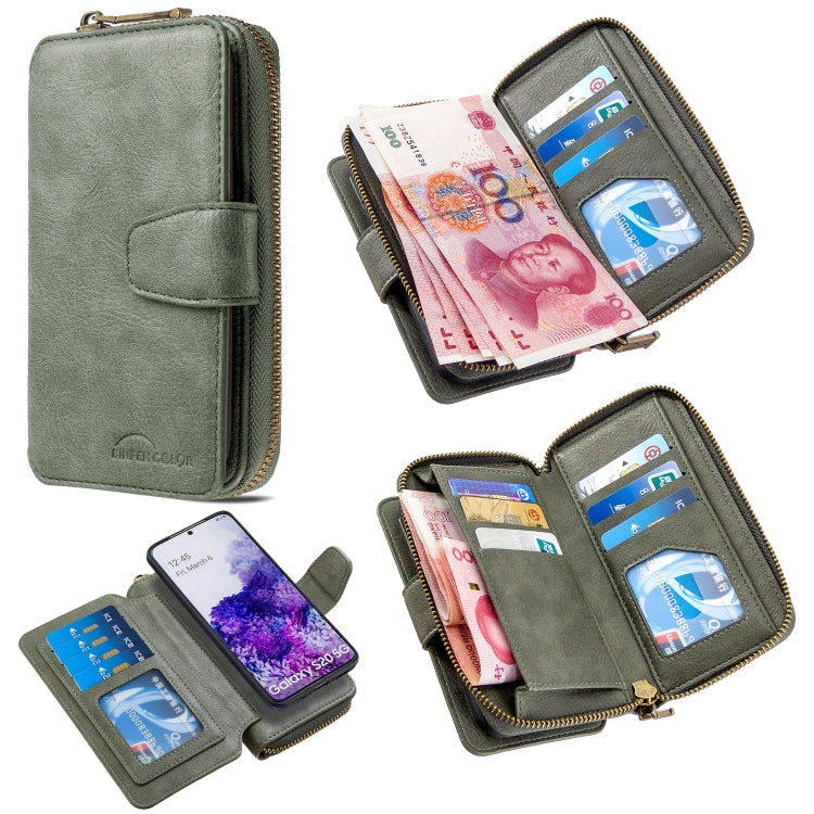 For Galaxy S20 Detachable Multifunctional Horizontal Flip Leather Case with Card Slots & Zipper Wallet & Photo Frame