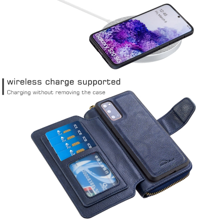 For Galaxy S20 Plus Detachable Multifunctional Horizontal Flip Leather Case with Card Slots & Zipper Wallet & Photo Frame