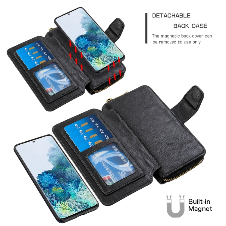 For Galaxy S20 Plus Detachable Multifunctional Horizontal Flip Leather Case with Card Slots & Zipper Wallet & Photo Frame