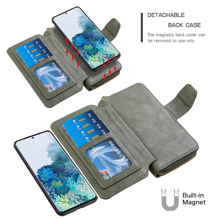 For Galaxy S20 Plus Detachable Multifunctional Horizontal Flip Leather Case with Card Slots & Zipper Wallet & Photo Frame