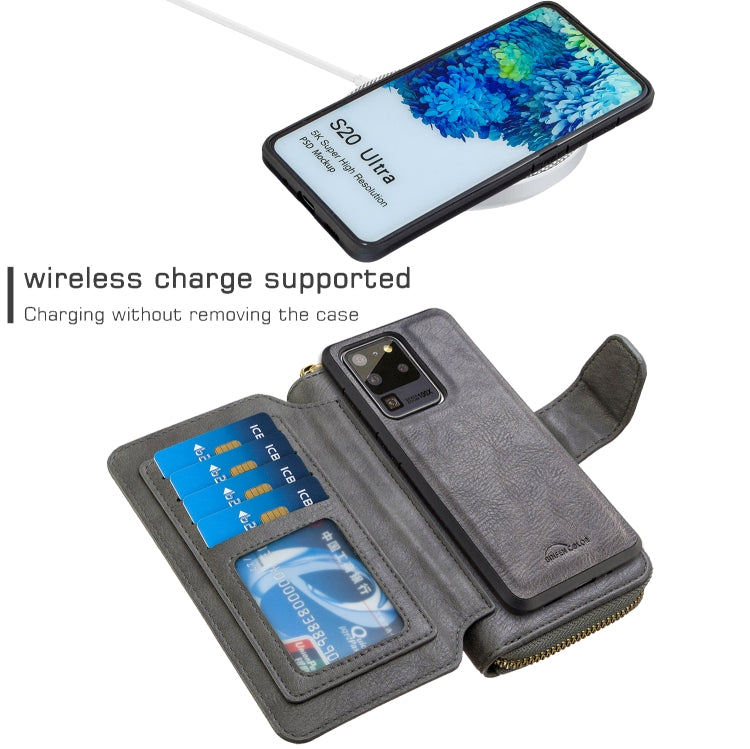 For Galaxy S20 Ultra Detachable Multifunctional Horizontal Flip Leather Case with Card Slots & Zipper Wallet & Photo Frame
