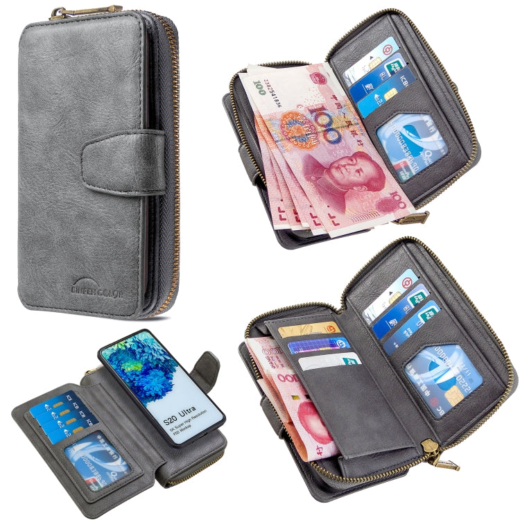 For Galaxy S20 Ultra Detachable Multifunctional Horizontal Flip Leather Case with Card Slots & Zipper Wallet & Photo Frame