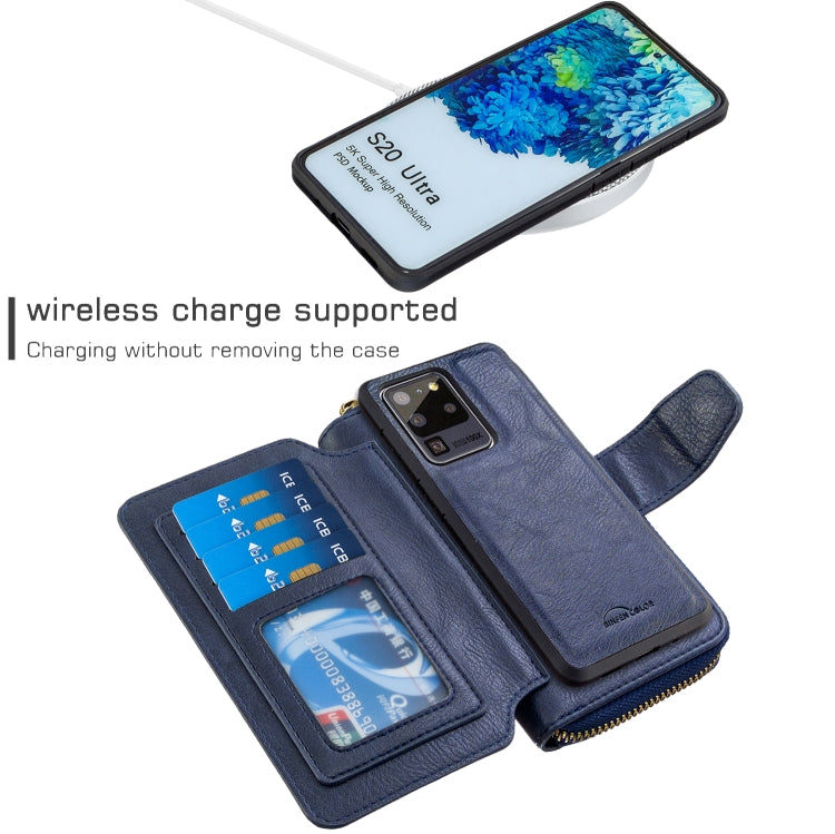 For Galaxy S20 Ultra Detachable Multifunctional Horizontal Flip Leather Case with Card Slots & Zipper Wallet & Photo Frame