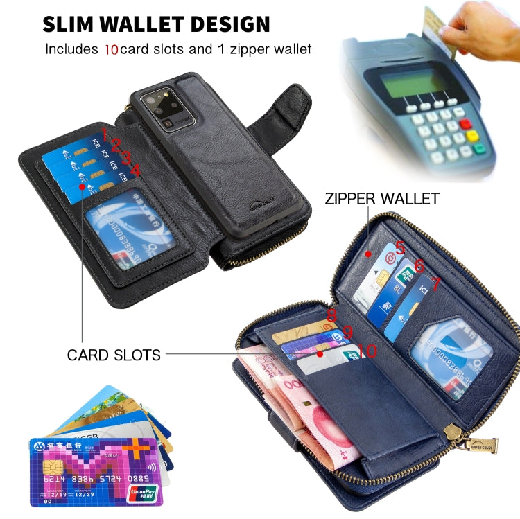 For Galaxy S20 Ultra Detachable Multifunctional Horizontal Flip Leather Case with Card Slots & Zipper Wallet & Photo Frame