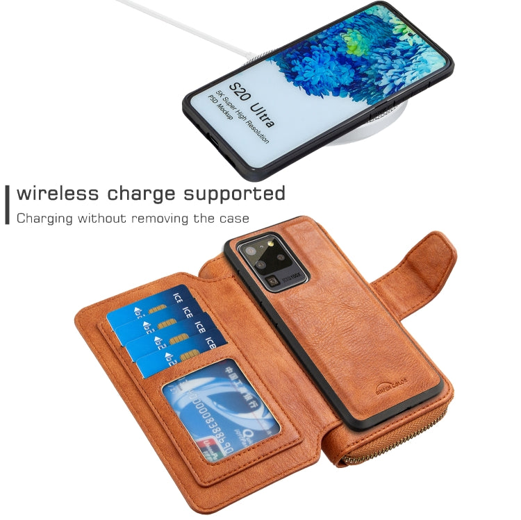 For Galaxy S20 Ultra Detachable Multifunctional Horizontal Flip Leather Case with Card Slots & Zipper Wallet & Photo Frame