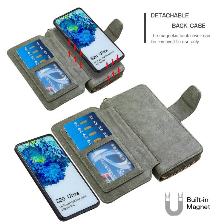 For Galaxy S20 Ultra Detachable Multifunctional Horizontal Flip Leather Case with Card Slots & Zipper Wallet & Photo Frame