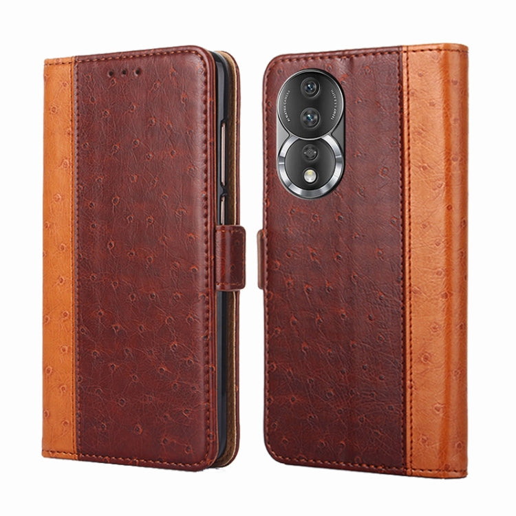 For Honor 80 Ostrich Texture Flip Leather Phone Case