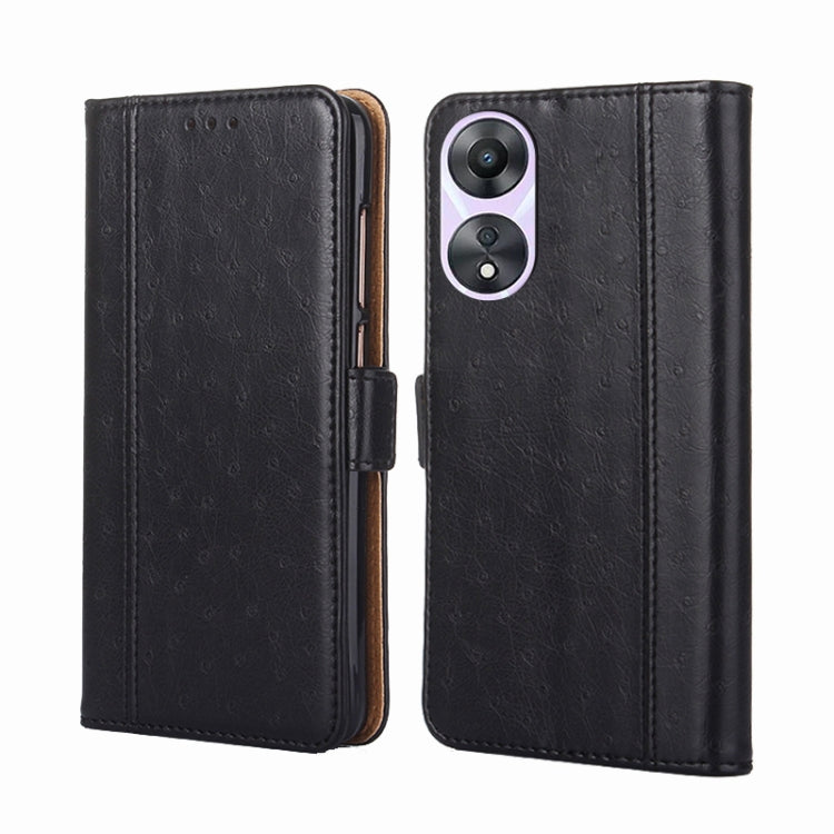 For OPPO A58 5G Ostrich Texture Flip Leather Phone Case