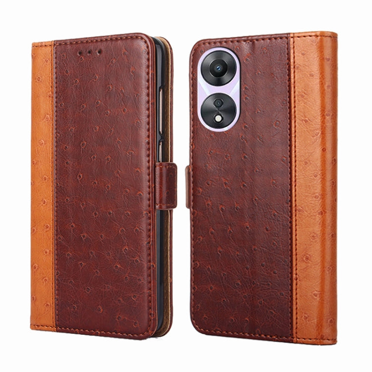 For OPPO A58 5G Ostrich Texture Flip Leather Phone Case