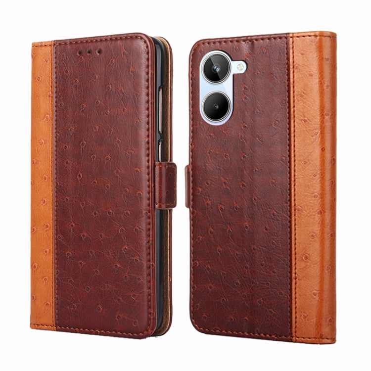 For Realme 10 4G Ostrich Texture Flip Leather Phone Case