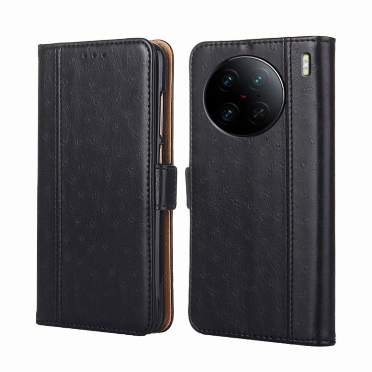 For vivo X90 Pro+ Ostrich Texture Flip Leather Phone Case