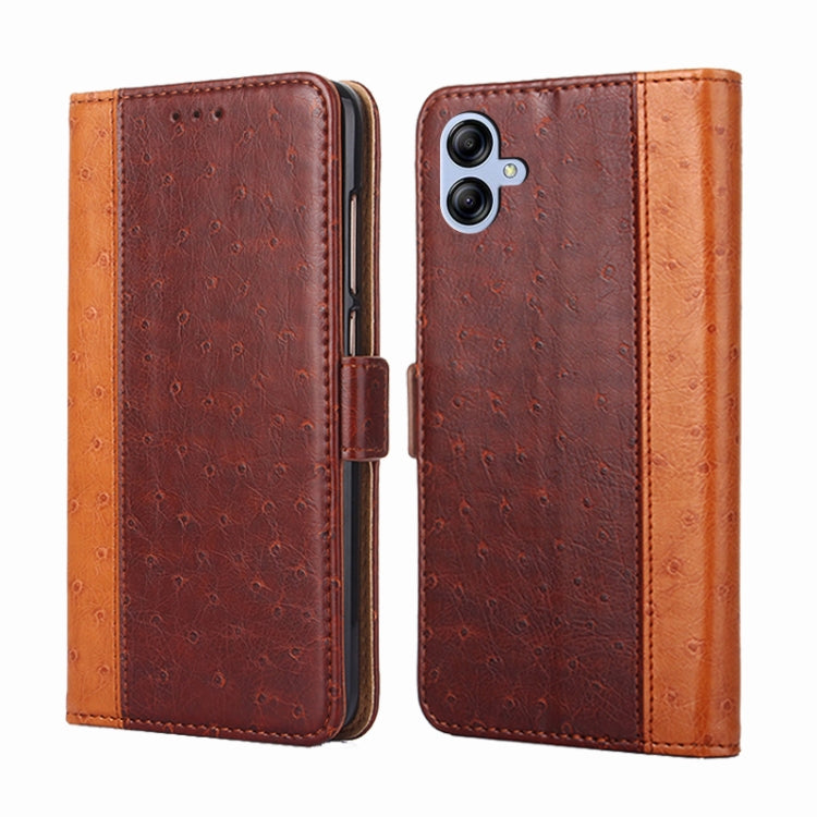 For Samsung Galaxy A04e 4G Ostrich Texture Flip Leather Phone Case