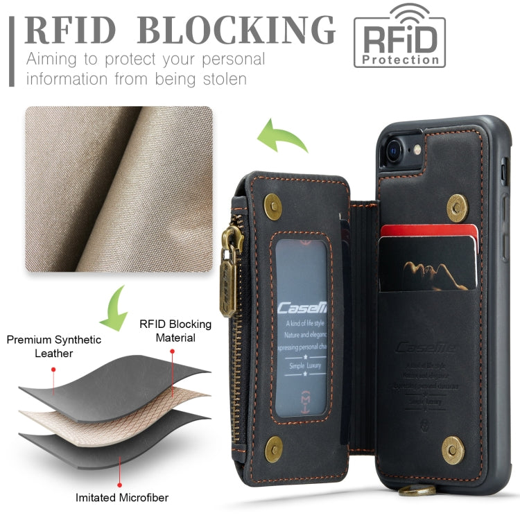 For iPhone SE 2022 / SE 2020 / 7 / 8 CaseMe C20 Multifunctional RFID Leather Phone Case