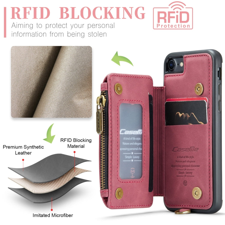 For iPhone SE 2022 / SE 2020 / 7 / 8 CaseMe C20 Multifunctional RFID Leather Phone Case