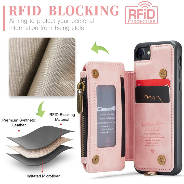 For iPhone SE 2022 / SE 2020 / 7 / 8 CaseMe C20 Multifunctional RFID Leather Phone Case