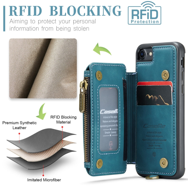 For iPhone SE 2022 / SE 2020 / 7 / 8 CaseMe C20 Multifunctional RFID Leather Phone Case