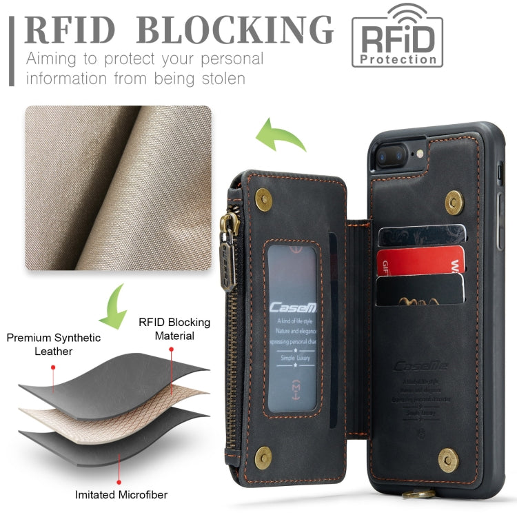 For iPhone 7 Plus / 8 Plus CaseMe C20 Multifunctional RFID Leather Phone Case