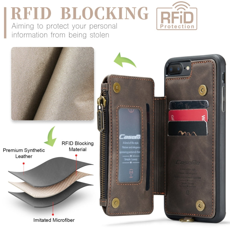 For iPhone 7 Plus / 8 Plus CaseMe C20 Multifunctional RFID Leather Phone Case