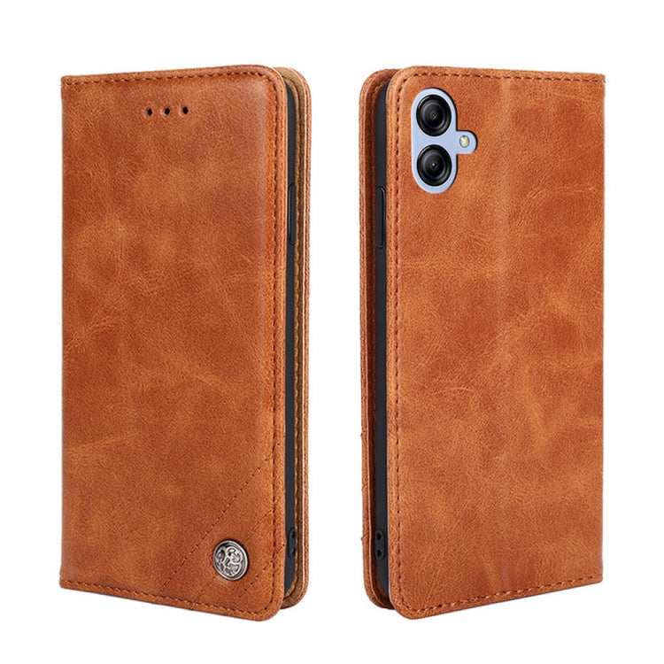For Samsung Galaxy A04e 4G Non-Magnetic Retro Texture Flip Leather Phone Case