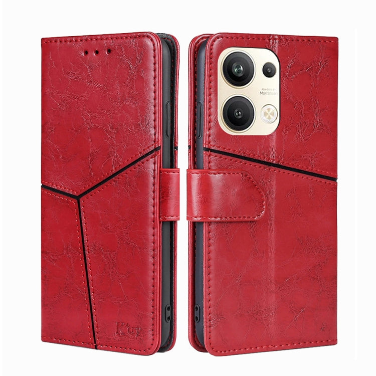 For OPPO Reno9 Pro+ 5G Geometric Stitching Horizontal Flip Leather Phone Case