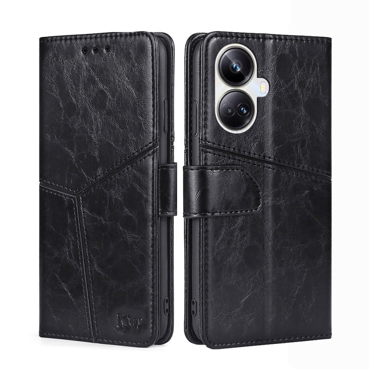 For Realme 10 Pro+ 5G Geometric Stitching Horizontal Flip Leather Phone Case