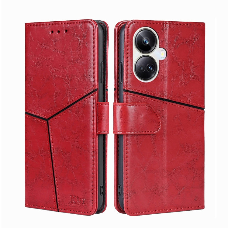 For Realme 10 Pro+ 5G Geometric Stitching Horizontal Flip Leather Phone Case