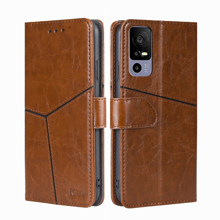 For TCL 40R 5G Geometric Stitching Horizontal Flip Leather Phone Case
