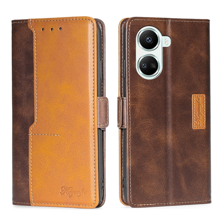 For Huawei nova 10 SE Contrast Color Side Buckle Leather Phone Case