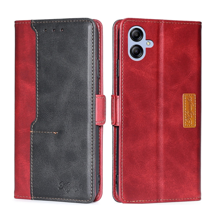For Samsung Galaxy A04e 4G Contrast Color Side Buckle Leather Phone Case