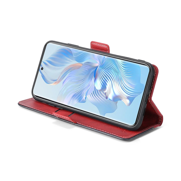 For Samsung Galaxy A04e 4G Contrast Color Side Buckle Leather Phone Case