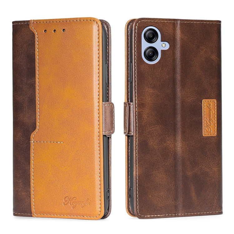 For Samsung Galaxy A04e 4G Contrast Color Side Buckle Leather Phone Case