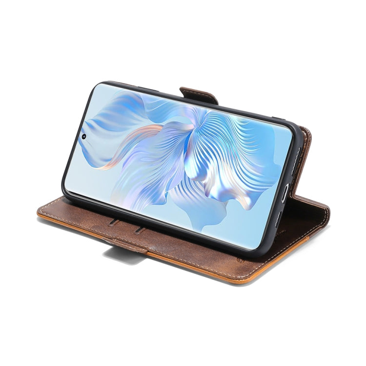 For Samsung Galaxy A04e 4G Contrast Color Side Buckle Leather Phone Case