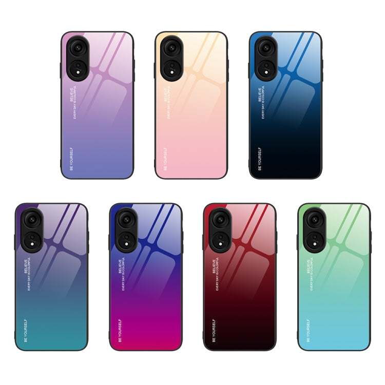 For OPPO A1 Pro Gradient Color Glass Phone Case