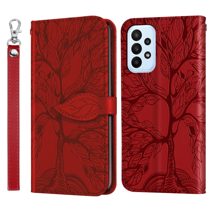 For Samsung Galaxy A24 5G Life Tree Embossing Pattern Leather Phone Case