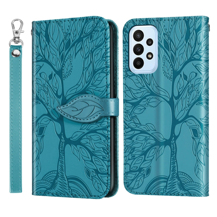 For Samsung Galaxy A24 5G Life Tree Embossing Pattern Leather Phone Case