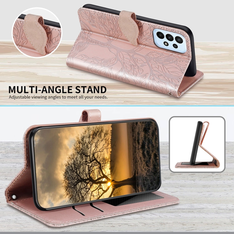 For Samsung Galaxy A24 5G Life Tree Embossing Pattern Leather Phone Case