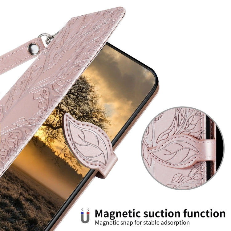For Samsung Galaxy A24 5G Life Tree Embossing Pattern Leather Phone Case